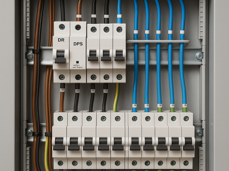 Quadro de distribuição instalado